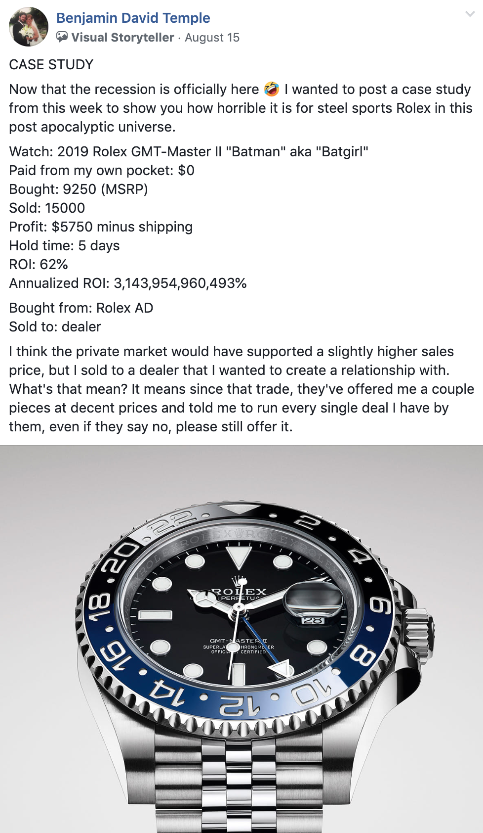 Benjamin - Rolex CS